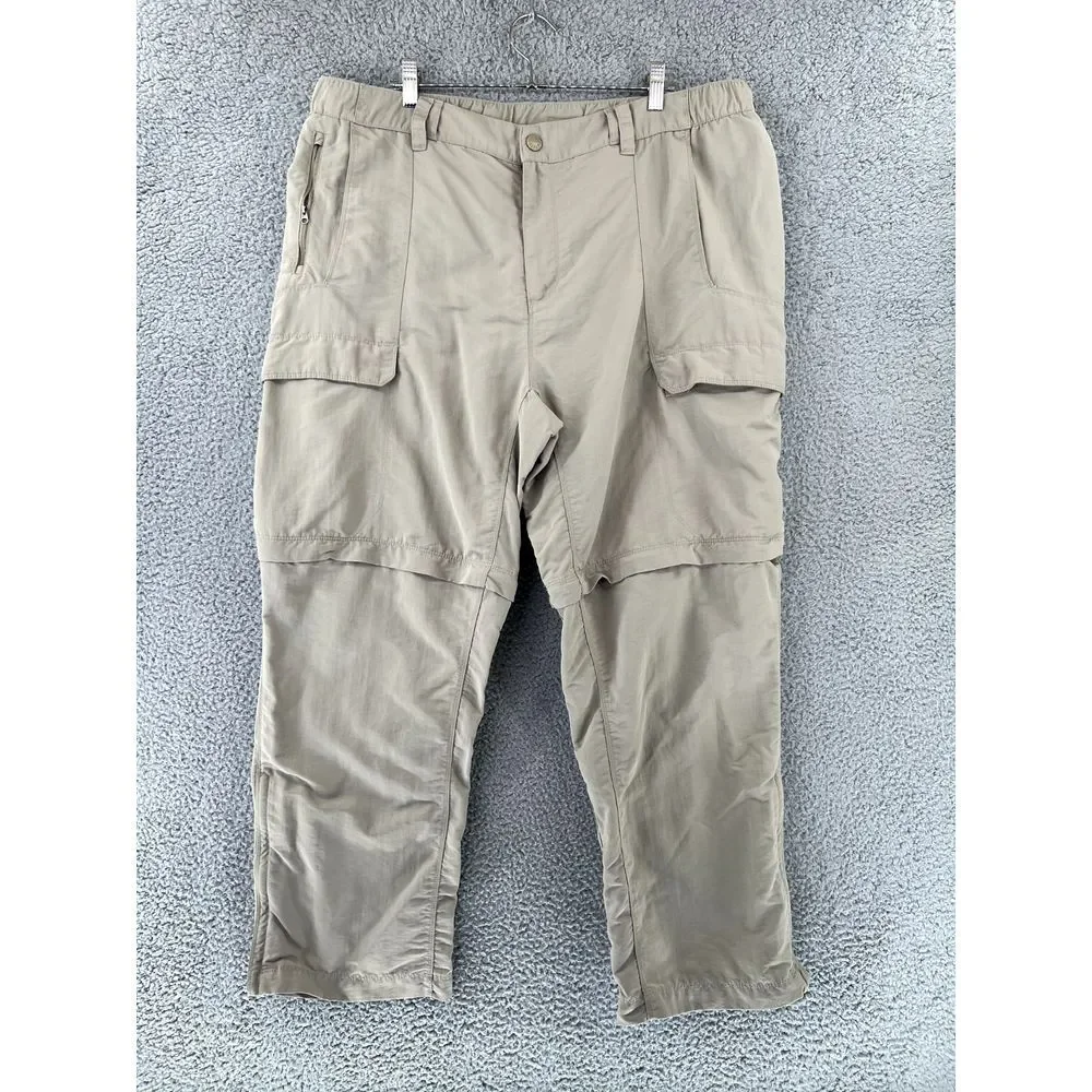 North Face Pants Mens XXL TTG (38x28 Actual) Beige Convertible Nylon Hiking